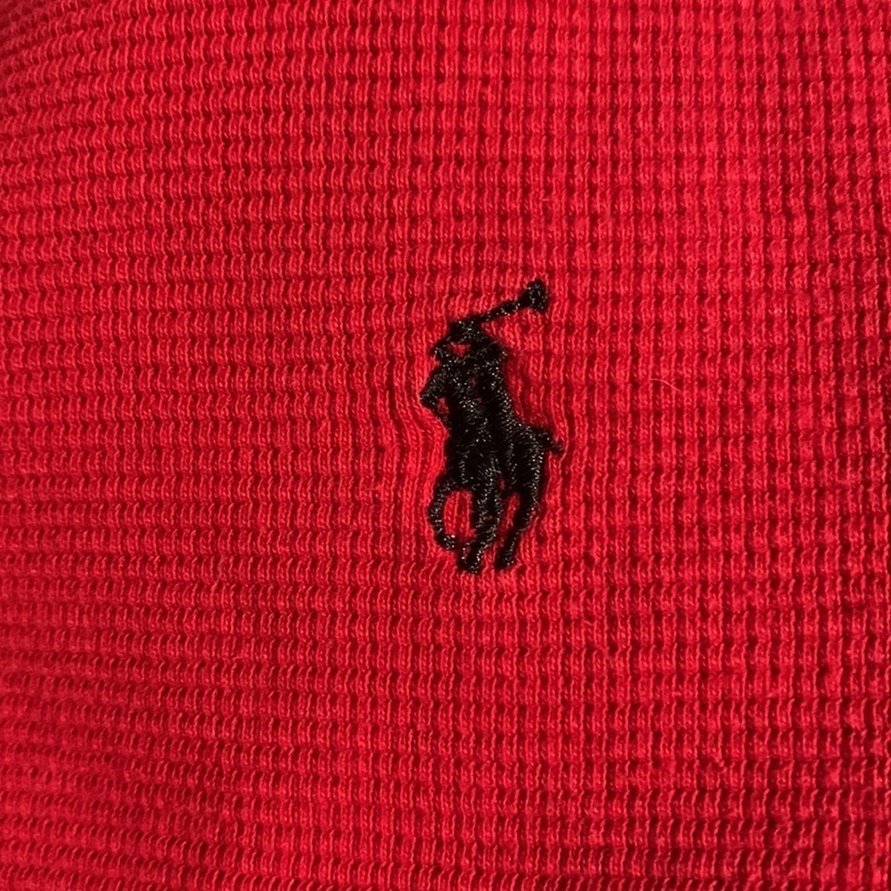 Polo Ralph Lauren Men’s Waffle Knit Red Thermal Long Sleeve Pajama Shirt XL - Picture 6 of 7